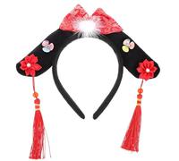 POPETPOP Diadema Estilo Palacio Roja para Mujer, Accesorio Decorativo Ligero para Fiestas y Bodas, Diadema Femenina Sencilla y Elegante, Tocado Tradicional Chino, Complemento para Cabello