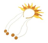 POPETPOP Diadema Flamígera con Cadenas de Perlas para Adultos Accesorio Brillante para Fiestas Halloween y Festivales Complemento para Celebraciones y Disfraces