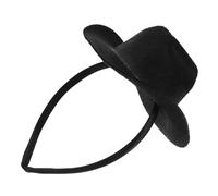 POPETPOP Diadema Mini Sombrero de Copa Negra 13.5 Cm, Diadema Estilo Vintage para Fiesta Temática y Disfraz, Accesorio Ligero de Poliéster para Carnaval y Eventos