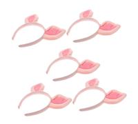 POPETPOP Diadema Orejas de Cerdito Rosa 5 Piezas Tamaño Único para Cosplay y Cuidado Piel Niñas Adolescentes Fiesta Halloween Navidad