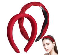POPETPOP Diadema Terciopelo Mujer Vintage Elegante de Plástico Sólido, Pack de 2 para Maquillaje y Día Casual, Diademas para Adolescentes Protección Piel
