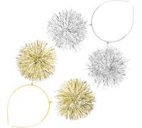POPETPOP Diademas De Mujer Pompones Metálicos 2 Piezas Tamaño Único Brillantes Para Fiestas Cumpleaños San Valentín Accesorios Para Cabello Mujer