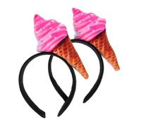 POPETPOP Diademas de Tejido Estilo Divertido y Decorativo de 2 Piezas con Forma de Cono de Helado para Fiesta de Disfraces con Amigos