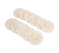 POPETPOP Discos De Madera Semanales Para Recién Nacidos y Embarazo, Set De 11 Piezas, Doble Cara, Accesorio Fotográfico y Decoración Para Baby Shower, Regalos Originales Para Embarazadas y Bebés
