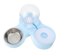 POPETPOP Dispensador de Agua de Pet y Acero Inoxidable Gran Capacidad Comedero Automático Doble Cuenco y Sistema Anti-desbordamiento para Gatos para Mascotas