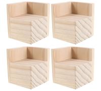 POPETPOP Elevadores de Patas de Madera Maciza para Camas Infantiles, Soporte Antideslizante 5 Cm de Altura, Patas de Repuesto 6x6 Cm 4 Unidades, Ideales para Cunas y Muebles de Ñiño