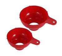 POPETPOP Embudo de Plástico de Boca Ancha Rojo Juego de 2 Piezas para Cocina Embudos Grandes para Llenar Botellas Conservas Líquidos y Mermeladas