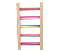 POPETPOP Escalera para Loros de Madera Lisa 3 Piezas Medianas de Colores Vivos para Jaulas Juguete Interactivo de Escalada para Pájaros Grandes Accesorio de Ejercicio y Entretenimiento