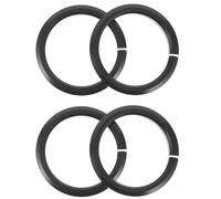 POPETPOP Espaciador de Base de Bicicleta de Montaña y Carretera, Aleación de Aluminio 4 Piezas Negro, Diseño Cónico para Mayor Resistencia y Fácil Instalación para Horquilla Delantera