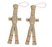 POPETPOP Espantapájaros Decorativo 2 Piezas Grande 18 CM Muñeco de Paja Colgante para Fiesta de Halloween Adorno Temático para Porche y Decoración de Eventos