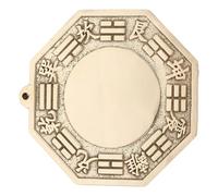 POPETPOP Espejo Convexo Bagua de Latón Puro 8,3 Cm, Adorno Colgante Feng Shui Tradicional para Protección del Hogar, Artesanía China de Cobre para Alejar Mala Suerte y Atraer Prosperidad