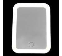 POPETPOP Espejo de Maquillaje LED Soporte, Espejo de Tocador de Escritorio de Vidrio Blanco, Base Estable y Diseño Ahorra Espacio, para Mesa, Mujeres