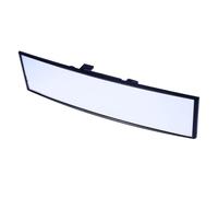 POPETPOP Espejo Retrovisor Curvo para Coche 300x75 Mm, Blanco, Ligero y Fácil de Usar, Adecuado para Reemplazo Interior de Vehículo