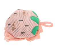 POPETPOP Esponja Corporal Exfoliante de Malla en Forma de Fresa Grande, Bola de Ducha Multifuncional, Color Rosa Durazno, Envuelta Individualmente para Viaje, Limpieza