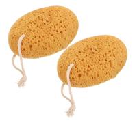 POPETPOP Esponja de Baño Exfoliante Corporal de Espuma Polimérica Naranja, Pack de 2 Piezas, Secado Rápido y Creación de Espuma Abundante para Ducha y Hogar