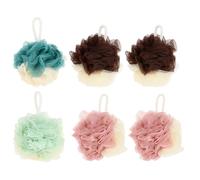 POPETPOP Esponja de Ducha Degradada 6 Piezas Bola de Baño de Malla Colorida Esponjas Suaves para Exfoliar y Limpiar la Piel Accesorios para Baño Unisex