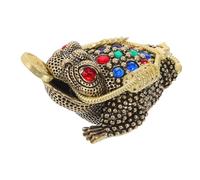 POPETPOP Estatua de Sapo de Latón Hueco Patas Decoración Feng Shui para Oficina y Hogar Adorno de Suerte y Abundancia Escultura Retro Pequeña