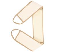 POPETPOP Estropajo Exfoliante Corporal Doble Cara Tira Larga para Espalda Tamaño Grande Material Natural de Lufa Color Beige Borde Café Limpiador de Espalda para Ducha Paño