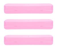 POPETPOP Estuche de Viaje para Cepillos de Dientes y Pasta Dental Caja Portátil de Plástico PP Resistente al Agua Tamaño Grande para Uso Exteriores y Viajes Set de 3 Unidades Color Rosa