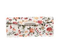 POPETPOP Estuche para Lápiz Labial Espejo y Cierre de Botón Superficie Brocada Floral Compacto y Fácil de Transportar Pensado para Mujeres Que Desean Mantener Sus Labiales Ordenados