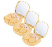 POPETPOP Estuche para Lentes de Contacto Portátil Forma Creativa de Pata, Set de 3 Unidades Mini para Viaje, Almacenamiento Seguro y Aplicador Práctico para Uso Diario