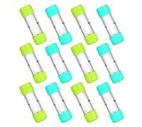 POPETPOP Estuche Rígido para Lentes de Contacto Rgp 12 Piezas 6 Azules 6 Verdes Sello Hermético y Marcas Izquierda/Derecha Portátil para Viaje y Cuidado Ocular