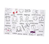 POPETPOP Etiqueta Adhesiva Removible para Ropa con Dibujos y para Organizar Armarios y Fácil de Aplicar y Quitar sin Dejar Residuos para Clasificar Prendas Habitaciones Infantiles y