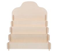 POPETPOP Expositor de Tarjetas de Madera Escalonado para Mesa, Organizador de Tarjetas de Felicitación y Postales, Soporte Multifuncional de 3 Niveles para Cosméticos y Decoración del