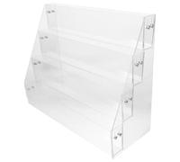 POPETPOP Expositor Estructura Escalonada de 4 Niveles Acrílico Transparente Fácil Mantenimiento y Exhibición Categorizada para Tarjetas de Visita y Pegatinas para Tiendas Minoristas