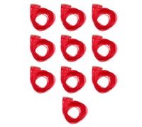 POPETPOP Extensiones de Cabello Rizado Largo de Alta Temperatura sin Enredos Pinza Invisible, Pack de 10 Piezas para Festivales y Club Color Rojo