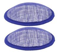 POPETPOP Fácil Aplicación 2 Piezas de Lino Azul Base Redonda DIY para Accesorios de Cabello Malla para Proyectos de Sombrerería Vintage y Elegante