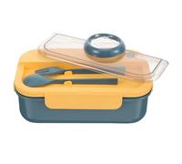 POPETPOP Fiambrera Compartimentos de Plástico 1100ml para Adultos, Caja Bento Portátil Ligera y Sellada Adecuado para Comida y Frutas Trabajo Reutilizable
