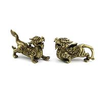 POPETPOP Figura Dragón de Cobre Dorado para Decoración del Hogar, Estatuilla Feng Shui Que Aporta Fortuna y Buena Suerte, Adecuado para Dormitorio o Templo
