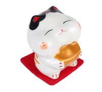 POPETPOP Figurita Gato Cerámica Mini Gato Suerte Decoración De Escritorio Adorno Feng Shui
