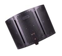 POPETPOP Filtro para Micrófono Reducción de y Bloqueo de Saliva Negro Funda a Prueba de Viento de Esponja Abs para Micrófono de Estilo de Piso en