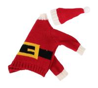 POPETPOP Funda para Botella de Vino Navideña Mini Suéter y Mini Sombrero Set Decorativo de Acrílico y Tela Acrílica para Navidad Accesorio Pequeño para Decoración de Mesa Festiva