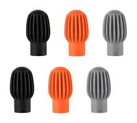 POPETPOP Fundas de Silicona para Baquetas de Batería 6 Piezas Negro Gris Naranja Amortiguadores Silenciosos para Práctica Puntas Antirruido Orificio 06 Pulgadas para Reducción de