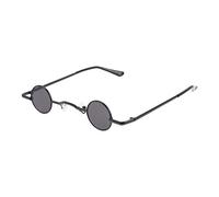POPETPOP Gafas con Montura Metálica Negra y Lentes de Redondas Vintage Estilo Punk con Protección UV de Mujer para Fiestas y Días Obsequios