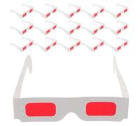 POPETPOP Gafas de Papel 3D para Fiestas 100 Unidades Lentes Rojas Marco Blanco Gafas de Cine para Eventos Infantiles y Noches de Película Accesorio Decorativo y Recuerdo Festivo