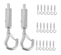 POPETPOP Gancho Tensor de Alambre 20 Piezas Accesorios de Suspensión Inoxidable Tensores para de Sombra Resistente y Ajustable para Colgar Cables y