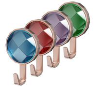 POPETPOP Ganchos Adhesivos para Pared 4 Piezas de Abs para Colgar Llaves y Bufandas, Diseño Simple y Ahorro de Espacio para Uso Hogar y Habitación