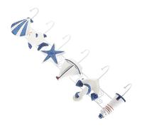 POPETPOP Ganchos para Ropa y Método de Almacenamiento Resistente de Madera Estilo Mediterráneo Vintage, Perchas Decorativas Creativas Diseño Azul para Celebracion Verano