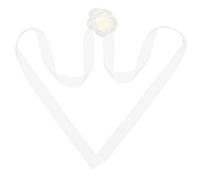 POPETPOP Gargantilla de Encaje Blanco con Flores de Té, Diadema Ajustable Suave y Cómoda para Mujer Estilo Vintage Francés, Adecuado para Bodas y Fiestas