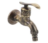 POPETPOP Grifo Vintage de Pared para Agua Fría en Jardín Exterior y Lavadora, Aleación de Aluminio Dorado Diseño Elegante y Fácil Instalación para Limpieza Doméstica