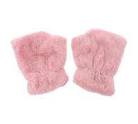 POPETPOP Guantes Calientes para Mujer de Medio Dedo de Invierno, Mitones de Peluche Rosa Forro Grueso de Felpa, Protección Térmica para Actividades al Aire Libre y Uso Diario