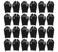 POPETPOP Guantes de Algodón Gruesos para Trabajo Negro M, 12 Pares, Resistentes y Transpirables, Guantes Cómodos de Seguridad para Jardinería, Construcción E Industria