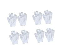 POPETPOP Guantes de Baño para Niños de Nailon, Exfoliante Corporal de Doble Cara, 8 Unidades, Blancos, para Aumentar la Fricción