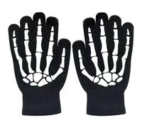 POPETPOP Guantes de Ciclismo Fluorescentes Unisex de Esqueleto para Halloween, Tejidos Acrílicos Transpirables y Cálidos, Talla Única, Guantes Decorativos y Antideslizantes para