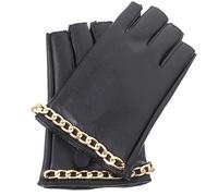 POPETPOP Guantes de Cuero PU sin Dedos para Mujer, Medio Guantes Negros Ligeros y Transpirables, Ideales para Fiestas de Disfraces y Cosplay en Todas Las Estaciones