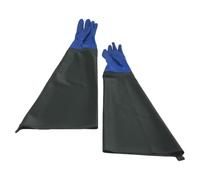 POPETPOP Guantes de Goma Industriales Antideslizantes Resistentes al Aceite, Tamaño Extra Largo, Color Verde Militar, Guantes Impermeables de Pvc para Protección Química y Tareas